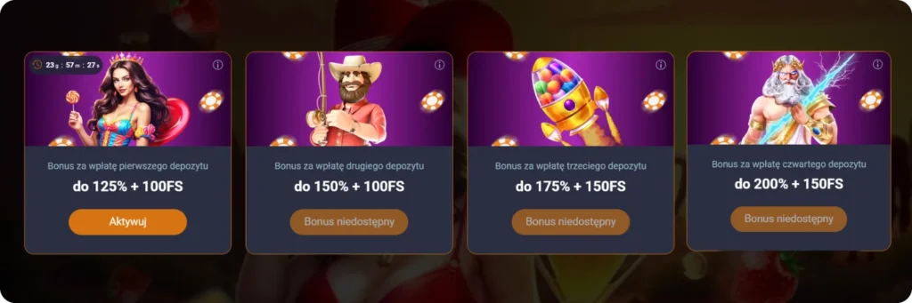 Pakiet bonusów depozytowych Vox Casino pl – do 200 procent i 150 darmowych spinów za kolejne wpłaty.