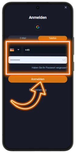 Anmeldedaten eingeben