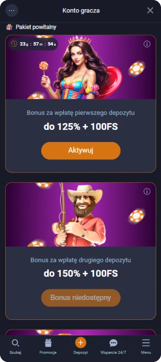 Bonus powitalny Vox Casino do 125 procent i 100 darmowych spinów za pierwszy depozyt dla nowych graczy.