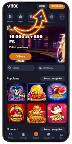 Eikite į Vox Casino puslapį